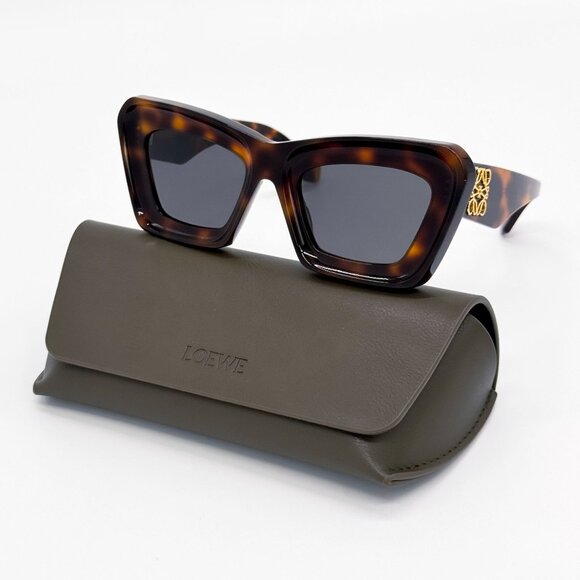 NEW LW40145I 52A, LOEWE HAVANA BWOWN CAT EYE WOMEN SUNGLASSES LOEWE - Picture 1 of 9